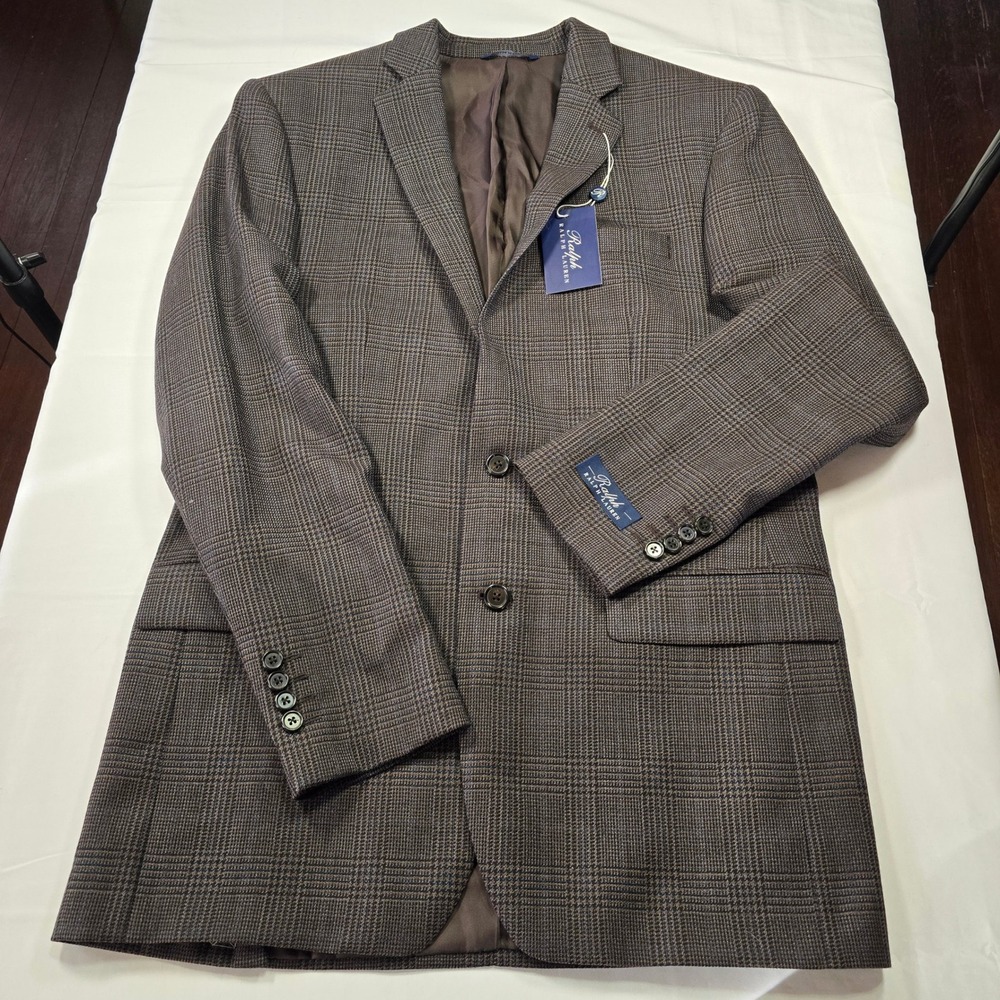 NWT Ralph Lauren Wool Sport Coat Men's 40L Glen Plaid Old Money Blazer
